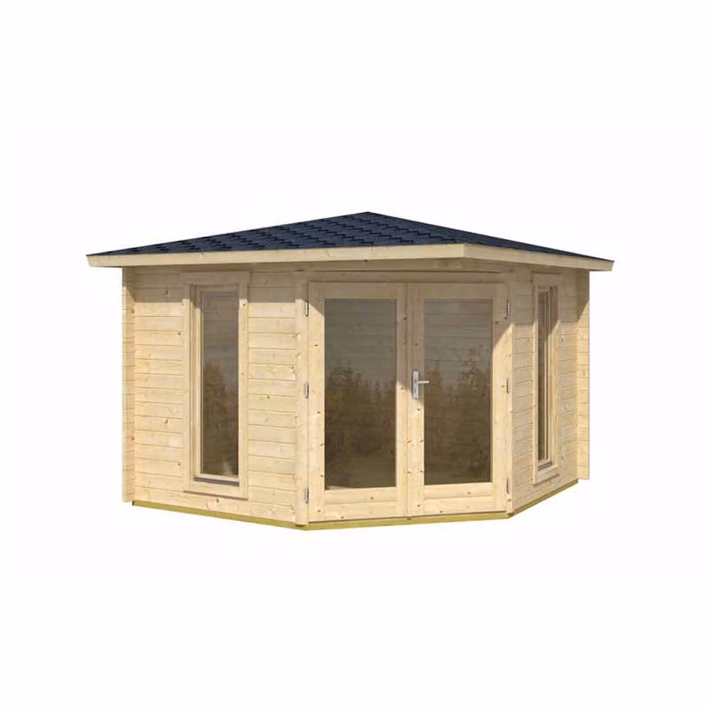 Lasita Maja Ltd Edinburgh 1-Log Cabin Wooden Garden Room and Home Office in Beige, H: 246.2 cm – 2
