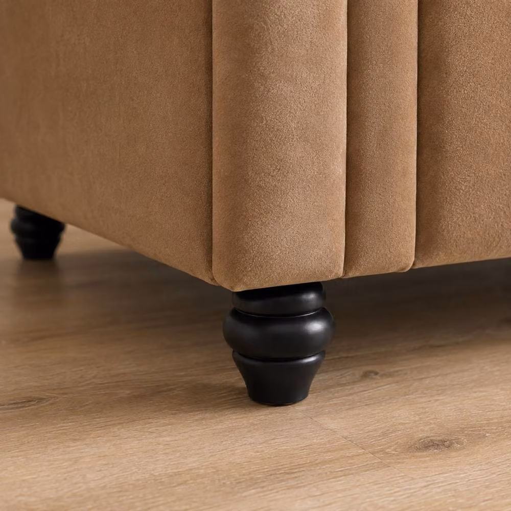 Sofaya Hampton 3 Seater Chesterfield Sofa in Camel Velvet – 3