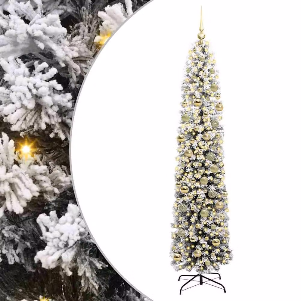Berkfield Home Artificial Christmas Tree with 300 LEDs and Stand, Green, Height: 210 cm – 2