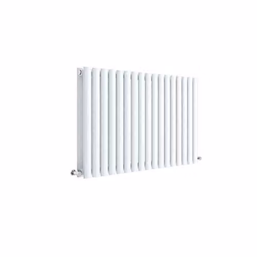 Nuie HL339D Revive Modern Wall Mount Designer Horizontal Double Panel Radiator, White, W: 99.2 cm, H: 60.0 cm, D: 7.8 cm