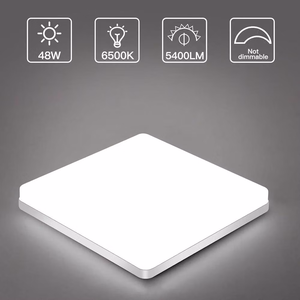 COMELY Modern Square LED Ceiling Light, 48W, White, 6500K, IP44 – 4