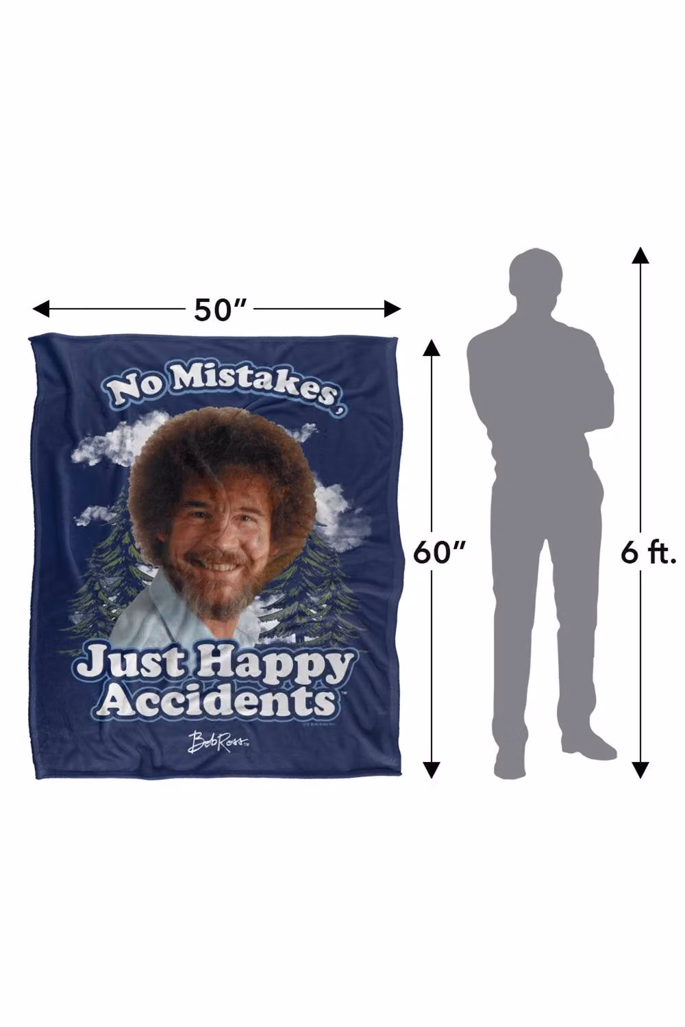 Bob Ross Happy Clouds Super Soft Fluffy Polyester Throw Blanket in Multicolour Blue, Large – 3