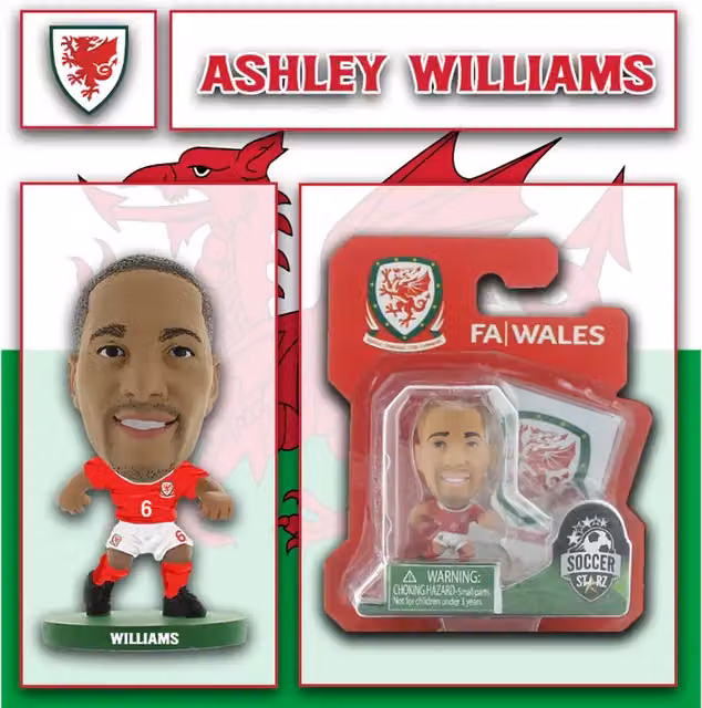 SoccerStarz Ashley Williams Wales Mini Figure, Red, Height: 5 cm