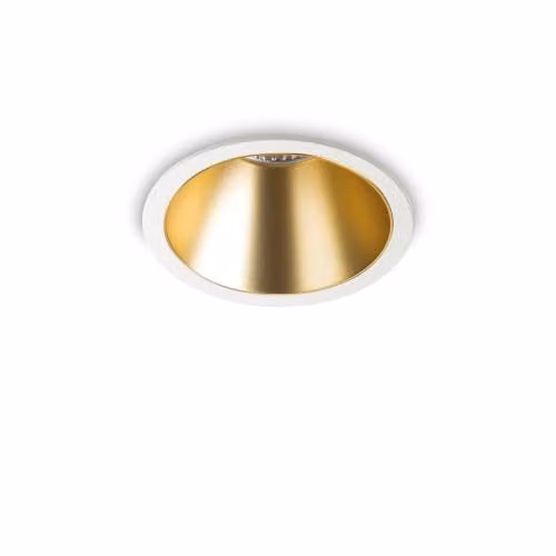 Netlighting Game 12cm LED Recessed Downlight in White and Gold/Brass, 3000K Warm White – 1
