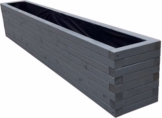 Bespoke Outdoor Rustic Wooden Rectangular Garden Planter Trough in Anthracite, W: 60 cm