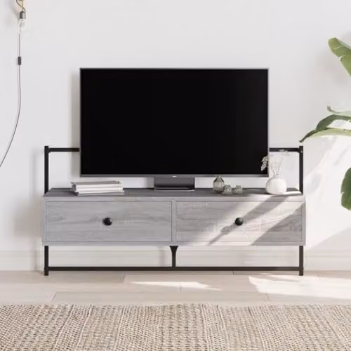 vidaXL Wall-mounted TV Cabinet in Brown and Grey, W: 100.5 cm, D: 30 cm, H: 51 cm – 2