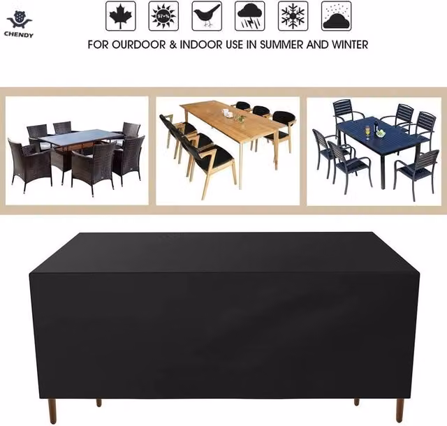 FLAVORA Heavy Duty Waterproof Furniture Cover in Black – 1