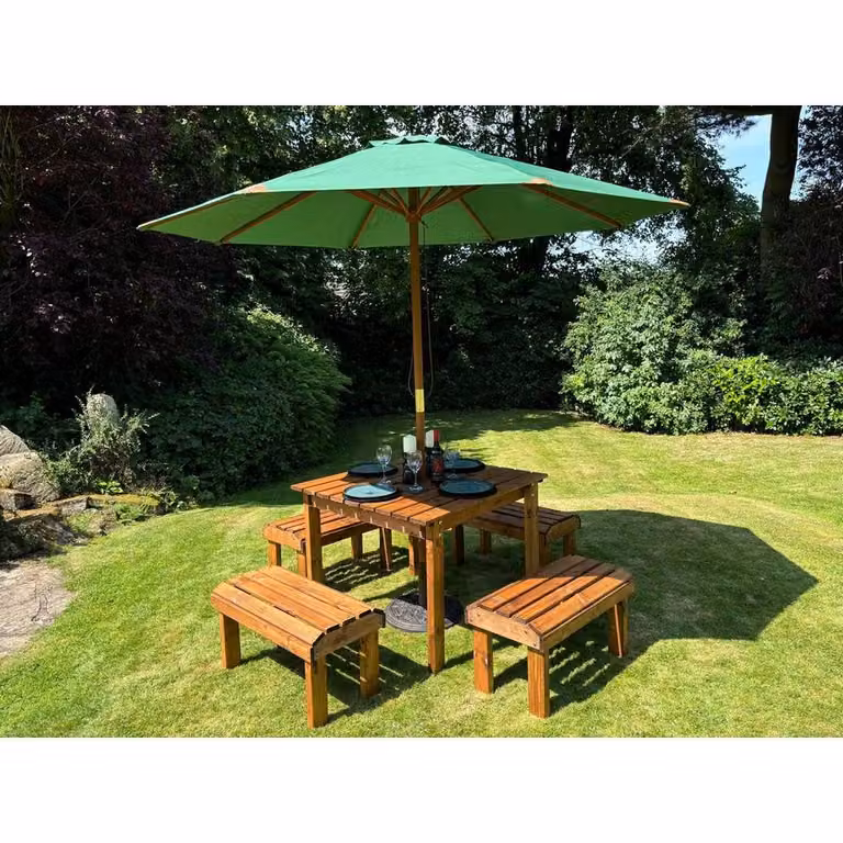 Charles Taylor Knights Four Seater Garden Furniture Table Set in Brown Wood