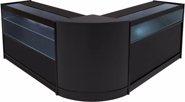 Monstershop Adonis LED Shop Counter Set B1200, C1200 & CM60 in Matt Black