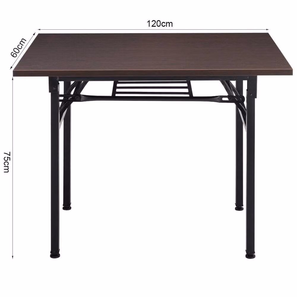 VOGREX Folding Computer Desk and Laptop Workstation in Dark Brown, Width: 120 cm – 2