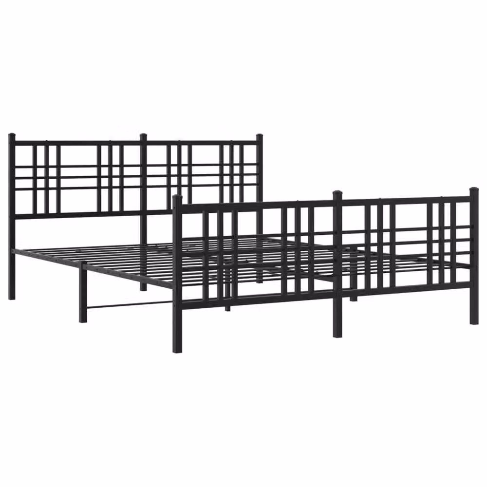 Berkfield Home Metal Bed Frame with Footboard, Black, 150 x 200 cm – 3