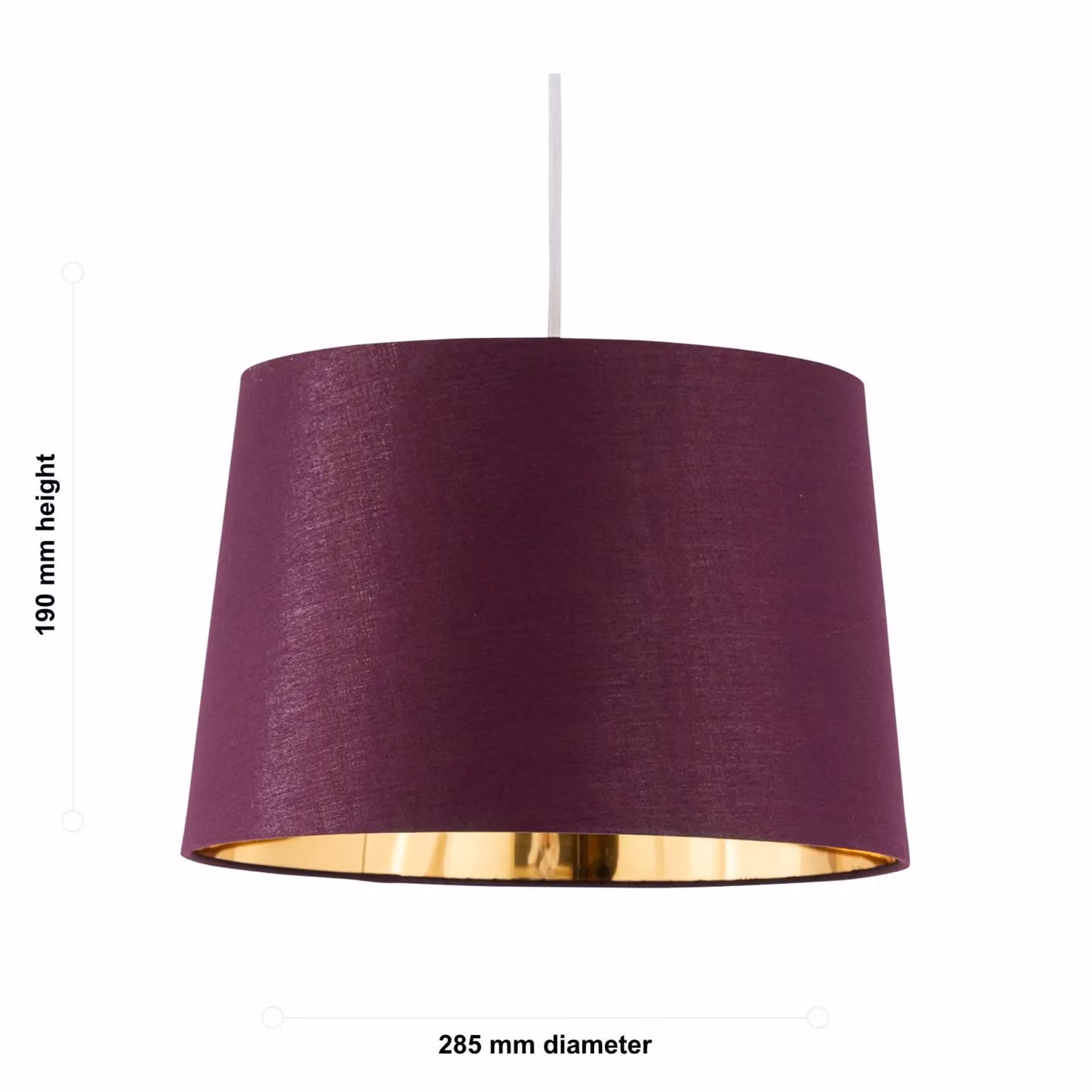 First Choice Lighting Zoey Burgundy and Gold Easy Fit Cylinder Pendant Lamp Shade – 5