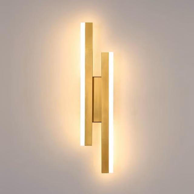 COMELY Modern LED Indoor Wall Light in Gold/Brass with Warm White Acrylic, W/D/H: 40 x 4 x 4 cm – 1
