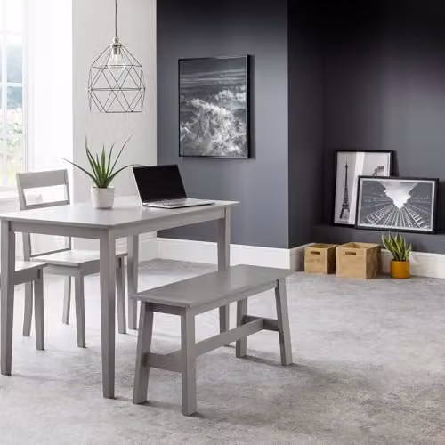 Julian Bowen Kobe Rectangular Grey Dining Table W: 112 cm, D: 72 cm, H: 75 cm – 2