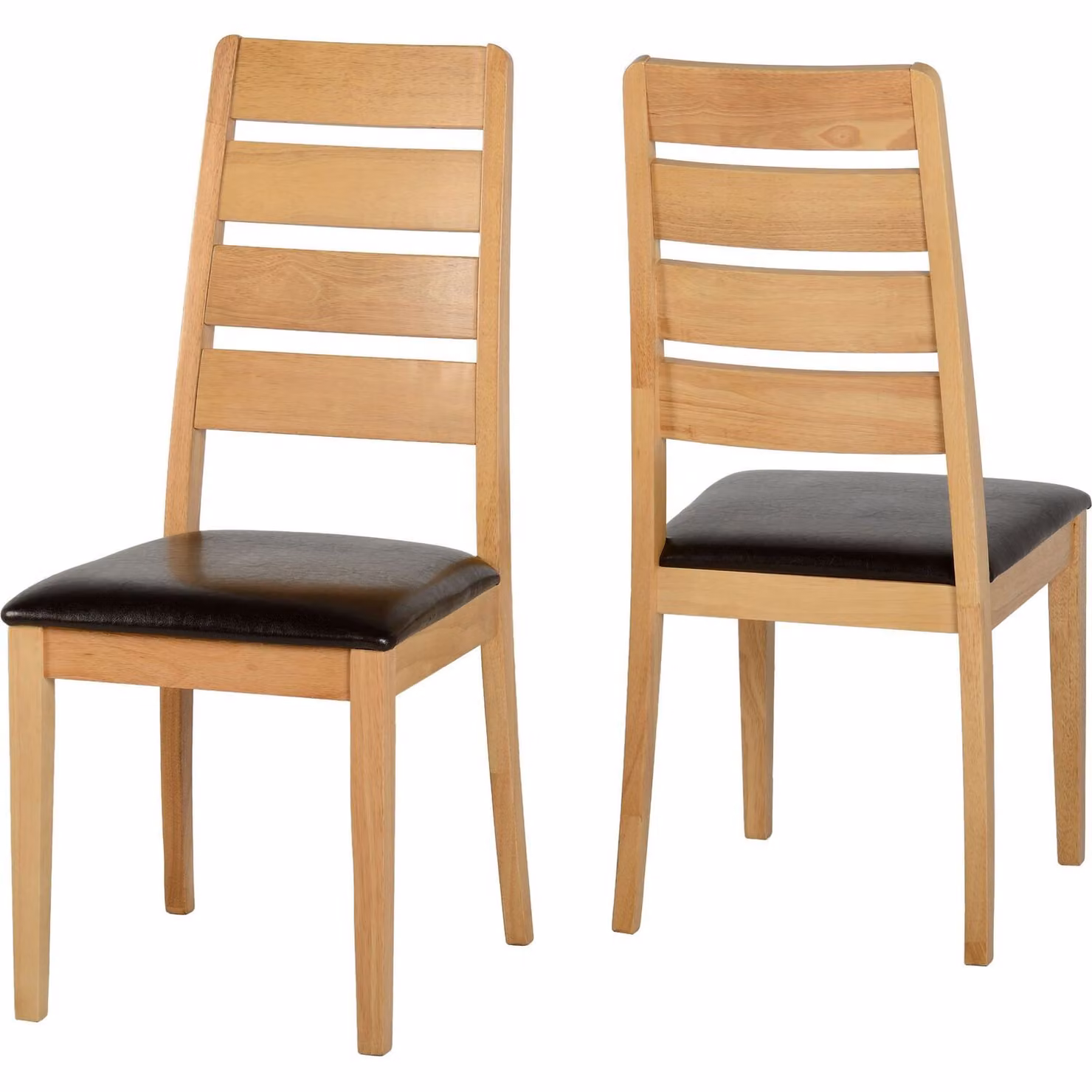 Seconique Logan Dining Chair in Brown with Synthetic Leather and Rubberwood Frame – 2