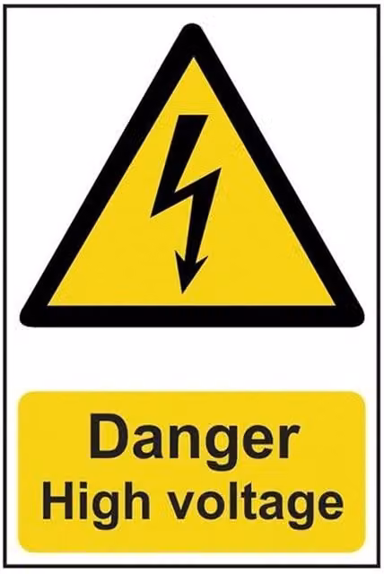 Scan High Voltage Danger PVC Sign, Multicolour, W: 20 cm, H: 30 cm