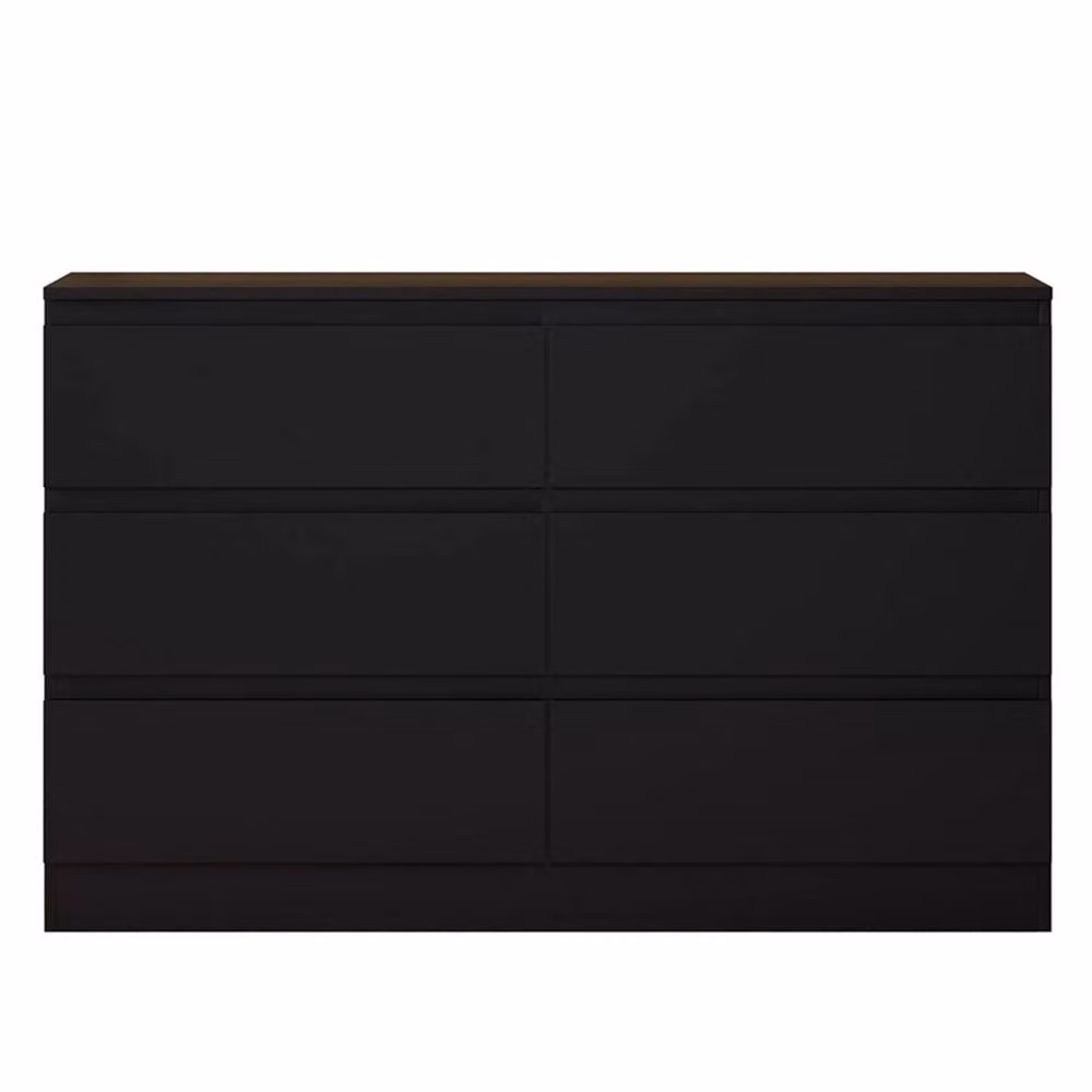 FLAVORA Scandinavian Matt Black 6 Drawer Handleless Chest of Drawers for your Bedroom W: 100 cm, D: 100 cm, H: 100 cm – 2
