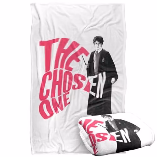 Warner Bros. Harry Potter The Chosen One Super Soft Fleece Throw Blanket, Multicolour, W: 91.44 cm, L: 147 cm