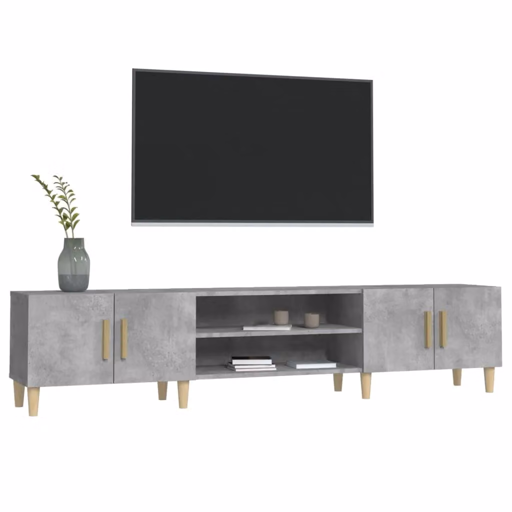 Berkfield Home Modern TV Cabinet in Concrete Grey, W/D/H: 180 x 31.5 x 40 cm – 3