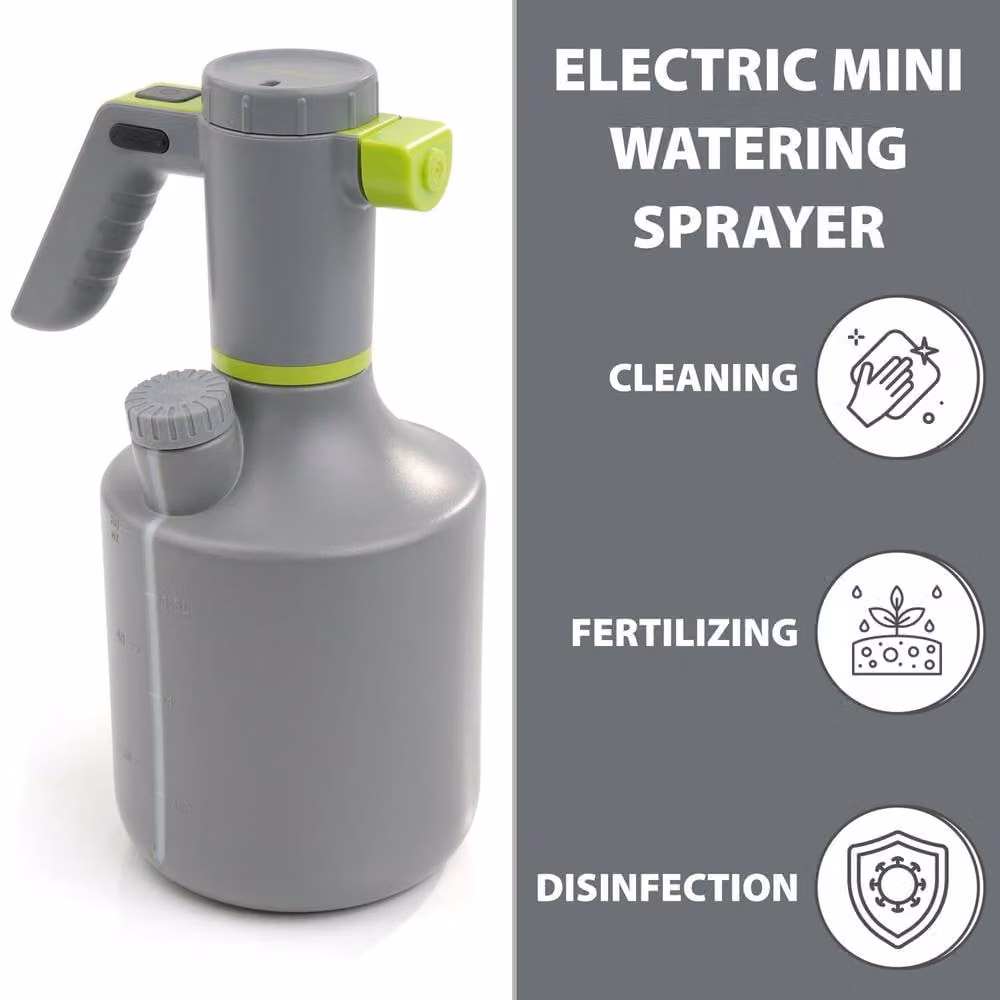 Crystals 2L Electric Automatic Plant Spray Bottle Watering Can with Rechargeable Battery in Grey – 5