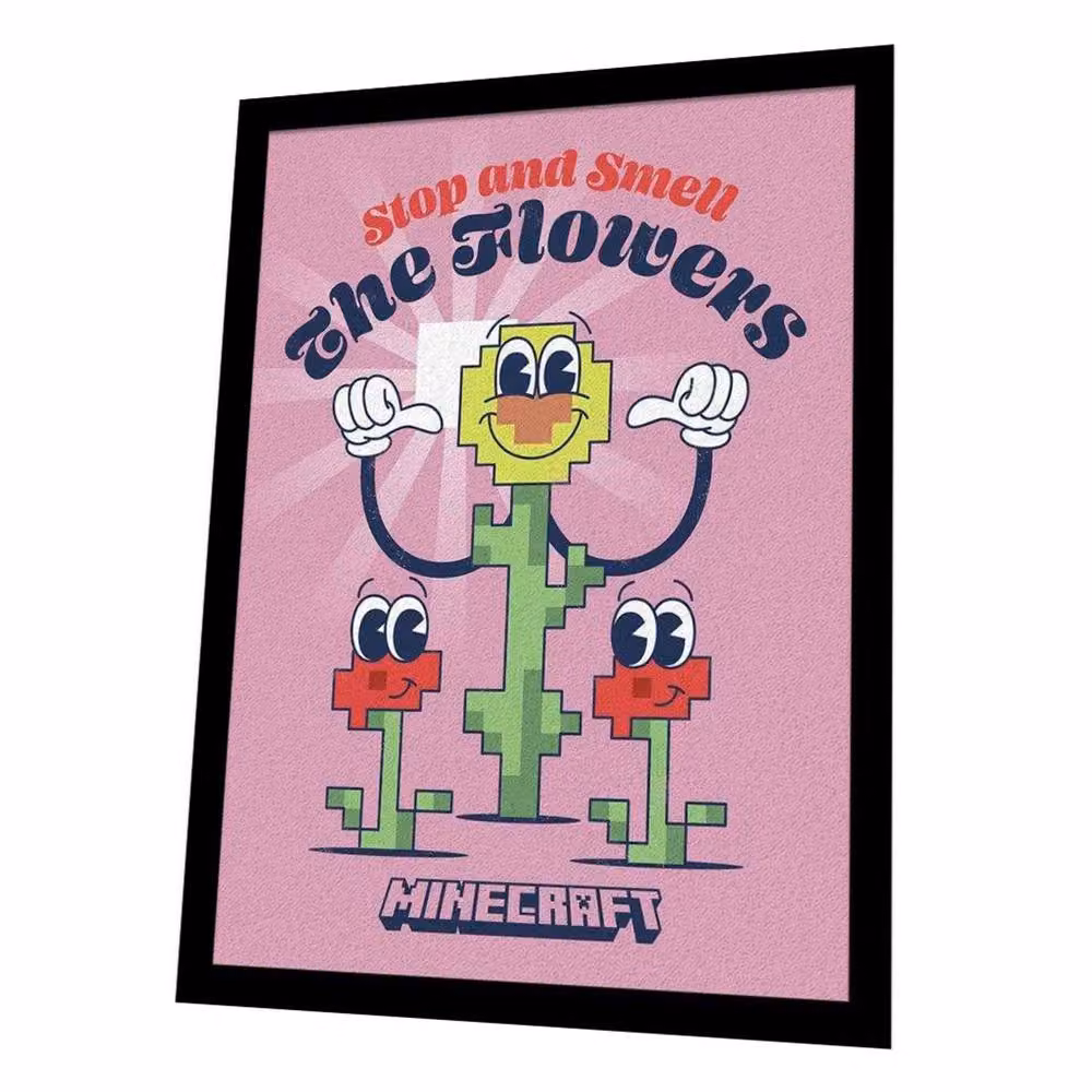 Minecraft The Flowers Multicolour Framed Paper Poster – 2