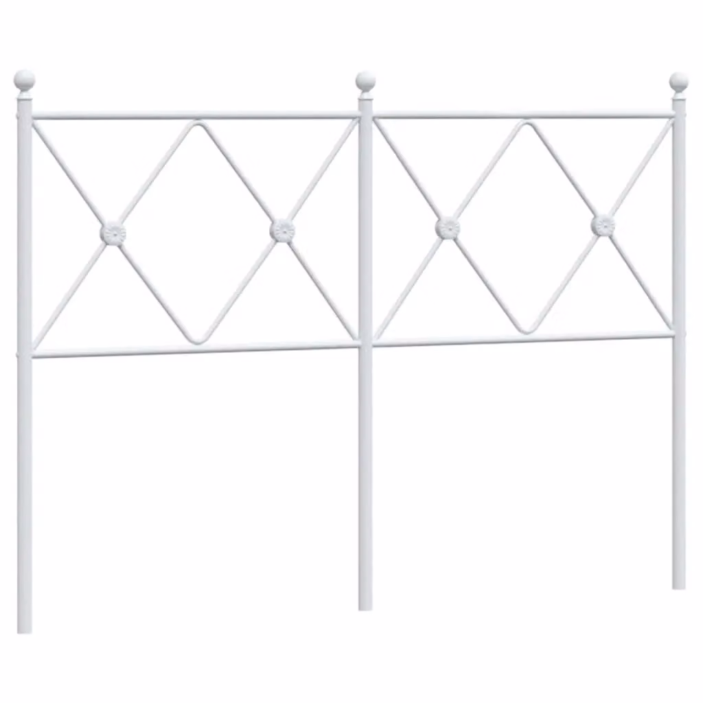 Berkfield Home Classic Metal Headboard in White, Width: 120 cm – 2