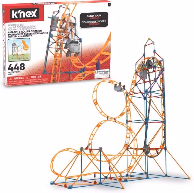 K'Nex Motorised Roller Coaster Starter Building Set in Red and Multicolour