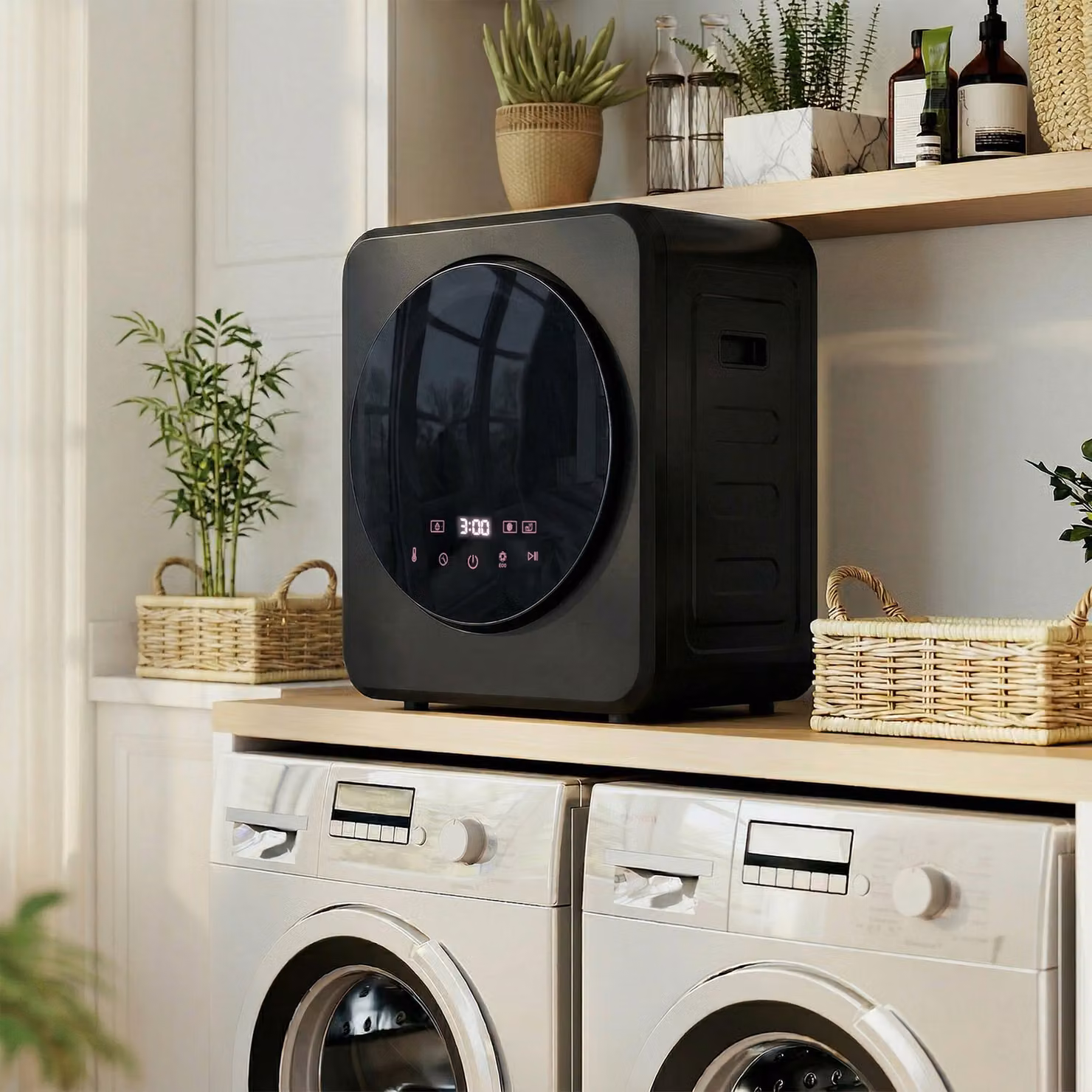 HOMCOM 4 kg Vented Front Loader Compact Freestanding Tumble Dryer with Stainless Steel Tub, Black – 2