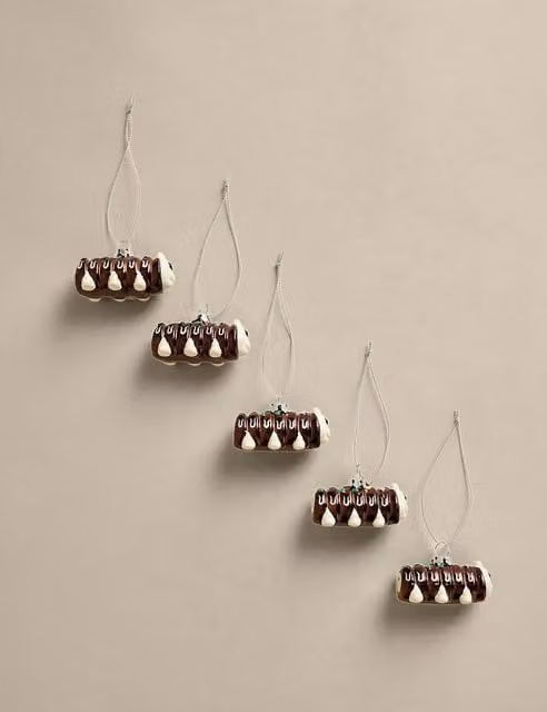 M&S Colin the Caterpillar Decorations 5 Pack Brown Plastic Hanging Animal Figures
