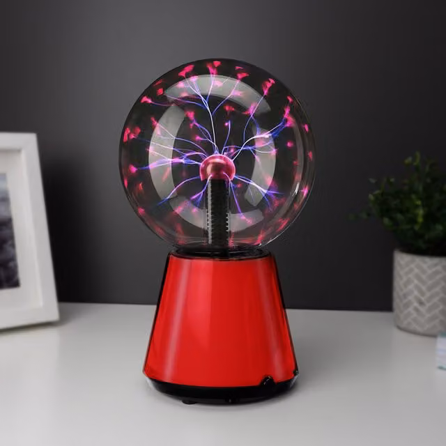 RED5 Red Plasma Globe Touch-Responsive Colour-Changing Light Display, Diameter: 15 cm