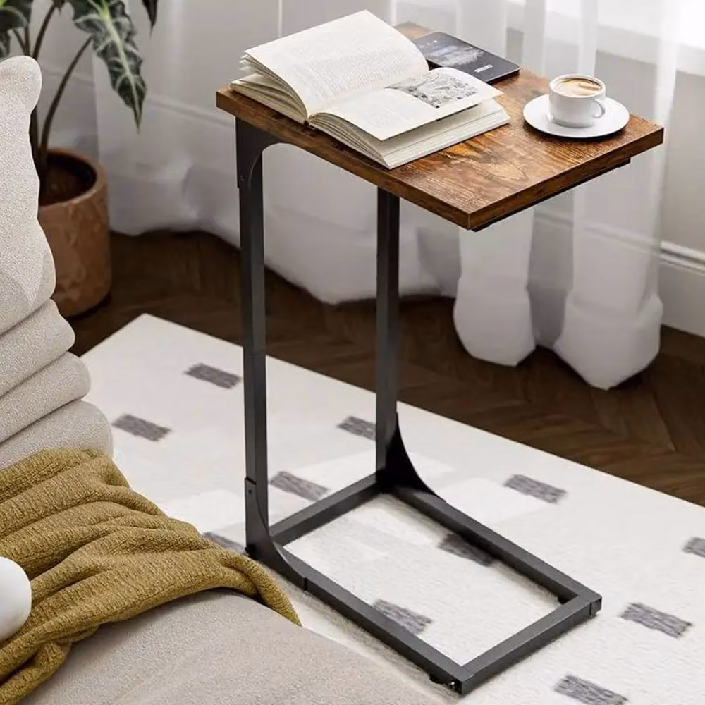 FORGEVIO Industrial Metal Side Table in Brown with Matt Finish – 4