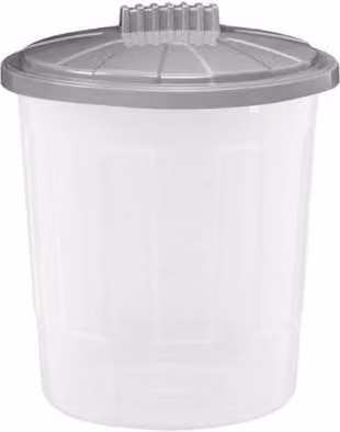 Nordara 8L Fun Bin with Flip Lid in Grey and Transparent Plastic – 1