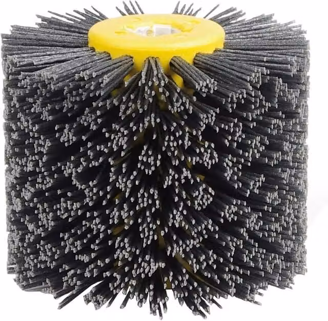 NESTLUNE Abrasive Nylon Wheel Drum Brush, 120 Grit, Black, W: 10000 mm, H: 520 mm – 1