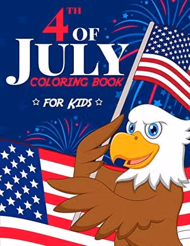 Happy Harper 4th of July Patriotic Independence Day Colouring Book for Kids Ages 4-8, Multicolour