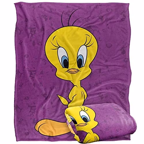 Warner Brothers Looney Tunes Silky Touch Super Soft Fleece Throw Blanket, Multicolour and White, W/D/H: 152 x 127 cm – 1