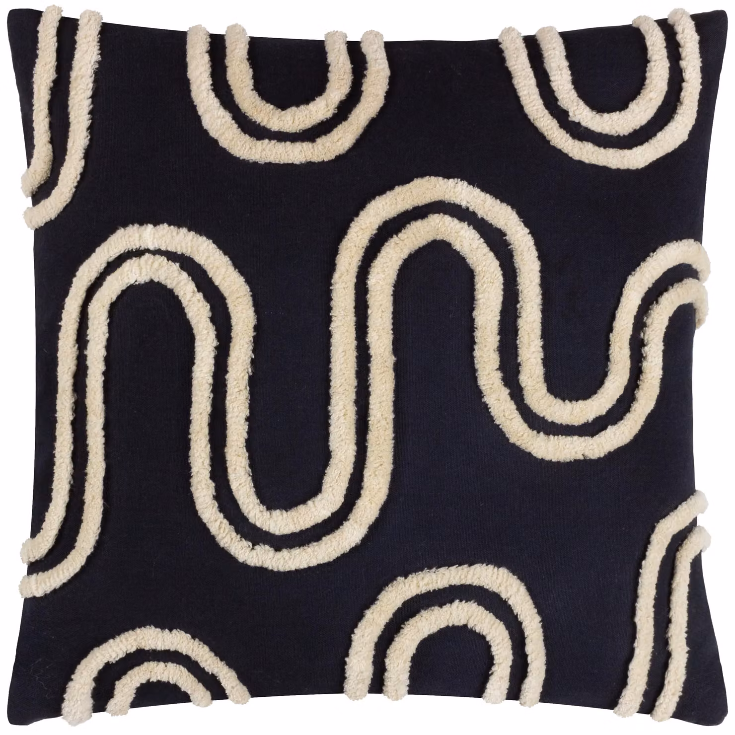 Heya Home Archie Abstract Tufted Square Cushion in Black and Multicolour, W/D/H: 45 x 45 x 45 cm – 2