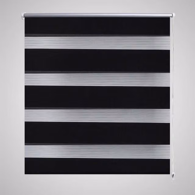 Berkfield Home Zebra Blind in Black and White, W: 80 cm, H: 150 cm
