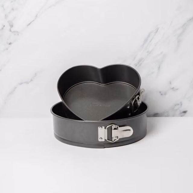 MasterClass 2-Piece Non-Stick Ceramic Coated Carbon Steel Cake Pan Set, Grey, Diameter: 25 cm