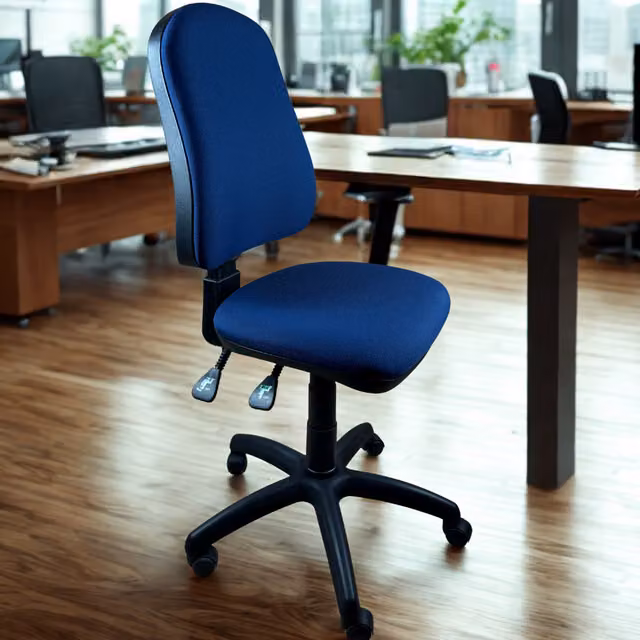 Chilli Seating Mist Premium Task Office Chair in Blue and Black Fabric