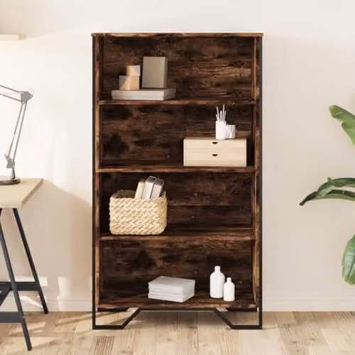 vidaXL Smoked Oak Bookcase in Brown, W/D/H: 80 x 31 x 137.5 cm – 2