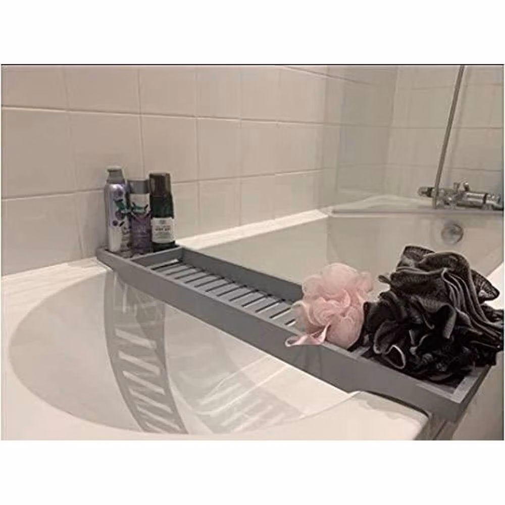 Kelvenix Grey Bamboo Wood Bath Tub Rack – 3