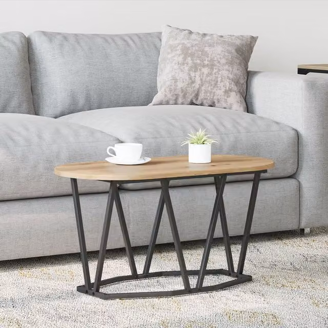 Berkfield Home Artisan Oak Coffee Table in Brown, W/D/H: 80 x 40 x 40.5 cm – 1