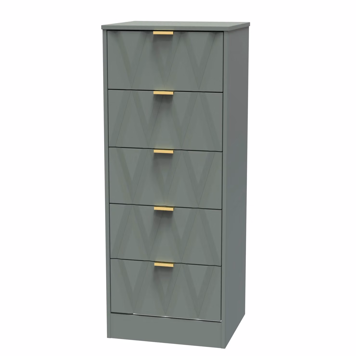 Ready Assembled 2 U Washington 5 Drawer Tall Bedside in Pale Green – 2