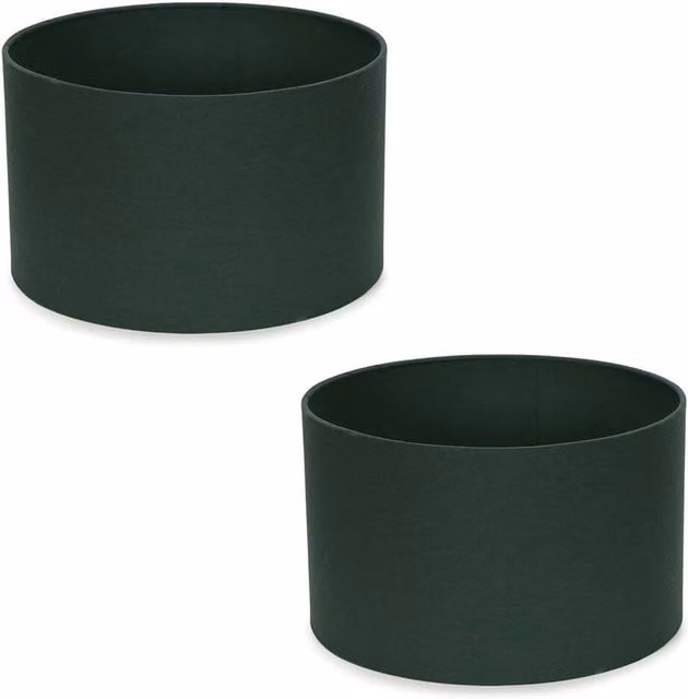 SPETLEK Modern Cylinder Fabric Pendant Lampshade in Forest Green with Reducer Ring – 1
