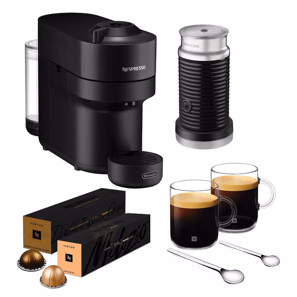 De'Longhi Nespresso Vertuo Pop Coffee Machine Bundle Pack in Black – 3