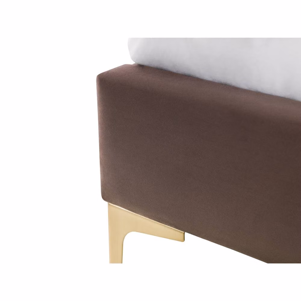 Cheshire Premium Pecan Upholstered Bed in Brown, W/D/H: 150 x 200 cm – 4