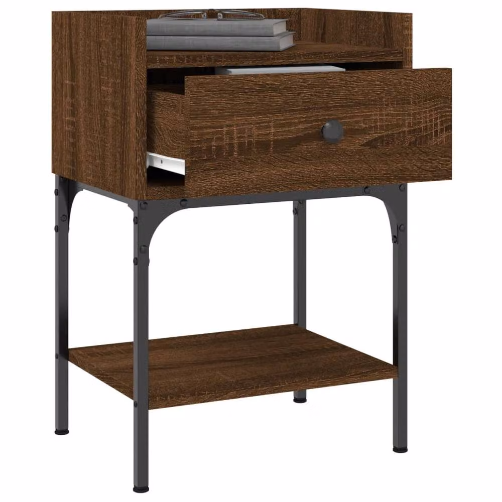 Berkfield Home Elegant Bedside Tables, 2 Piece Set, Brown Oak, W: 40.5 cm, D: 31 cm, H: 60 cm – 4