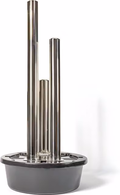 Primrose Modern Tabletop Water Feature with 3 Polished Stainless Steel Tubes and LEDs, Silver, Height: 28 cm