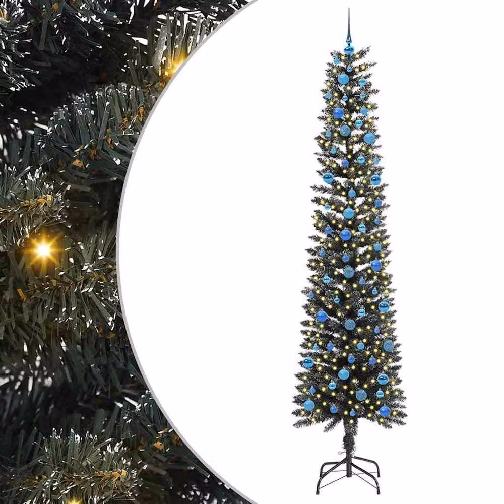 Berkfield Home Elegant Green Artificial Christmas Tree with 300 LEDs, W/D/H: 58 x 58 x 240 cm – 3