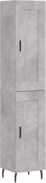 Berkfield Home Highboard in Concrete Grey, W/D/H: 34.5 x 34.0 x 180.0 cm – 1